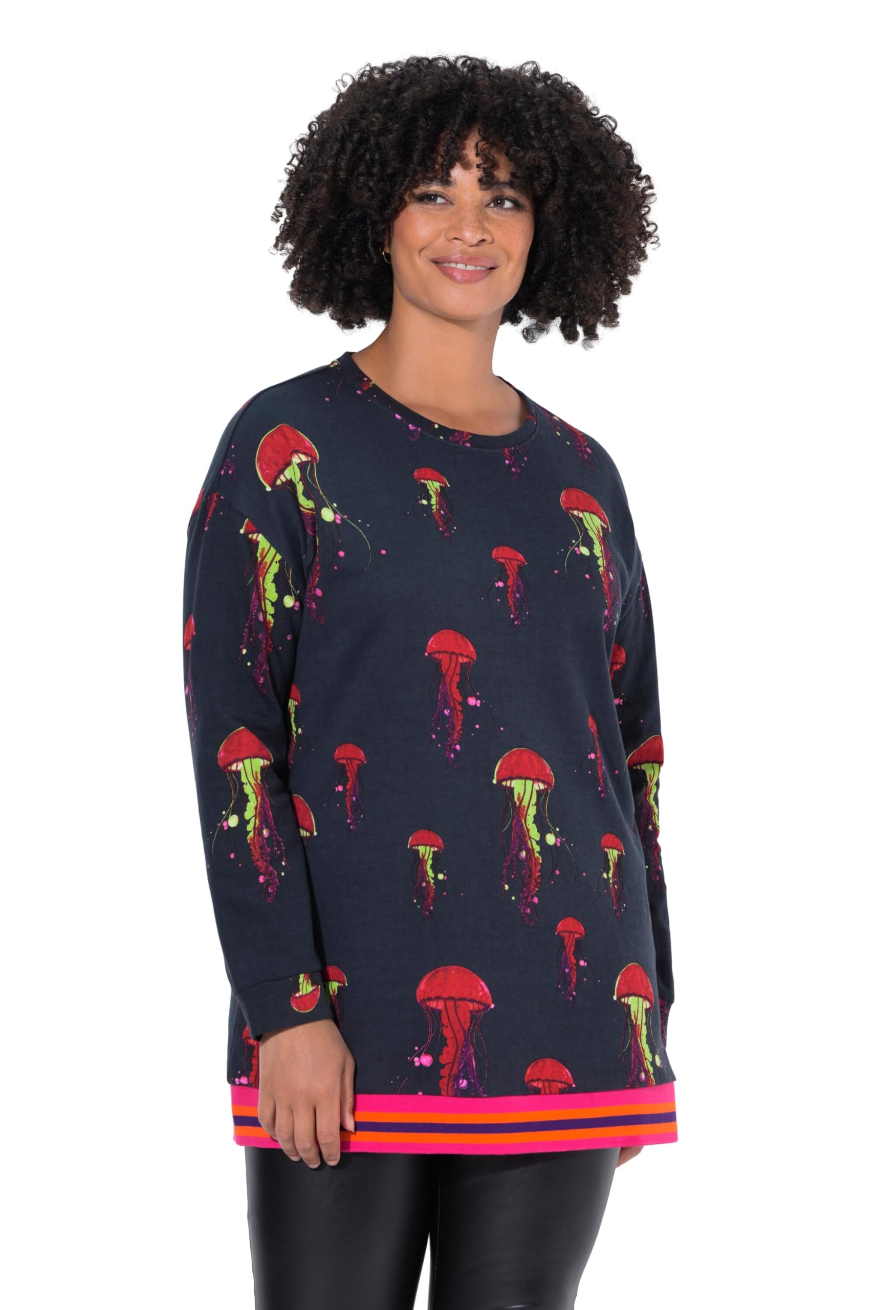 Angel of Style Damen große Größen Übergrößen Plus Size Sweatshirt, Loose Fit, Quallen-Muster 844320