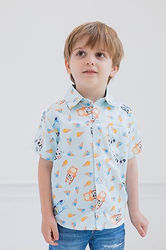 Miniatura 3 de Bluey Camisa de vestir hawaiana con botones de Bingo para niños pequeños y grandes