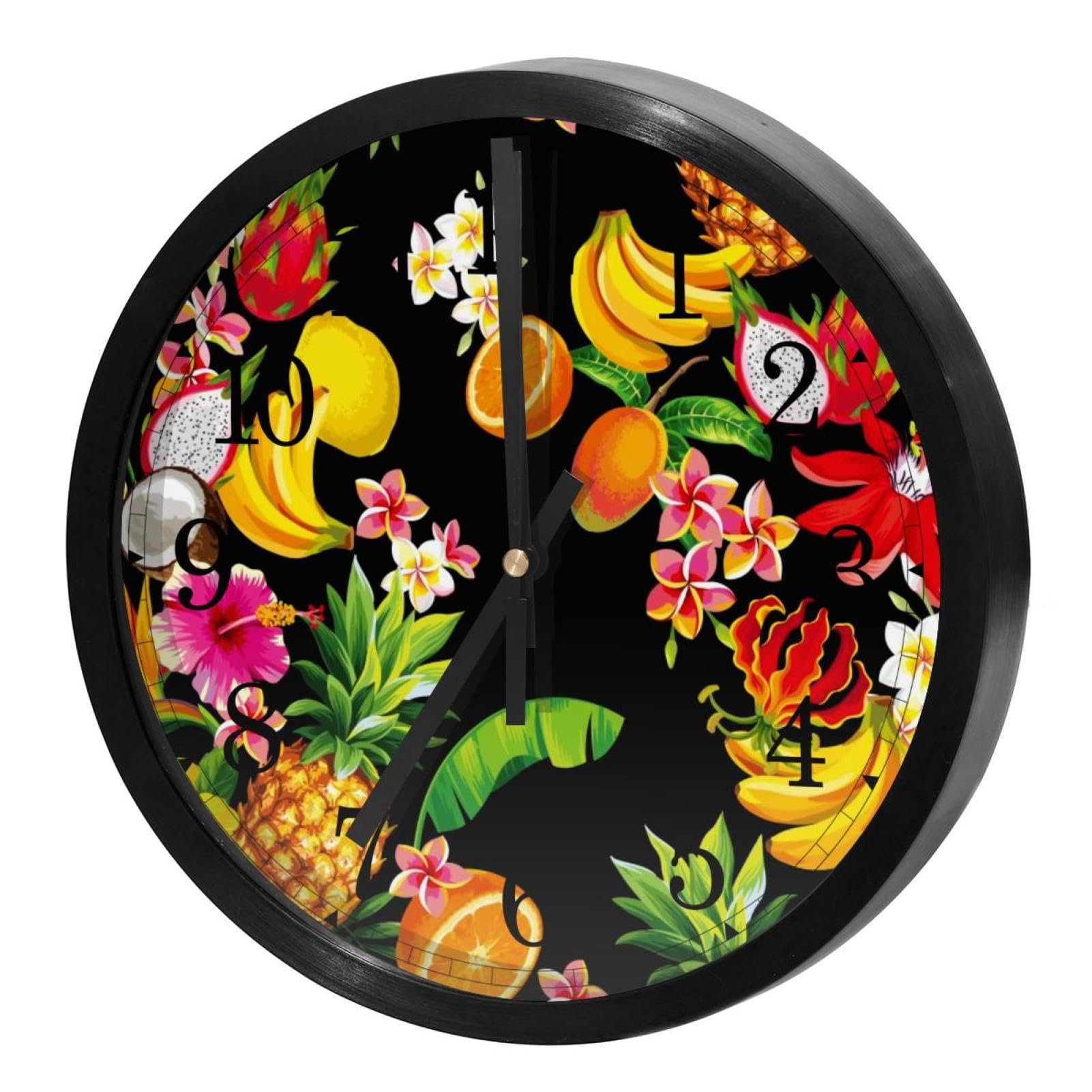 Horloge murale pour cuisine et maison motif banane style fruité moderne
