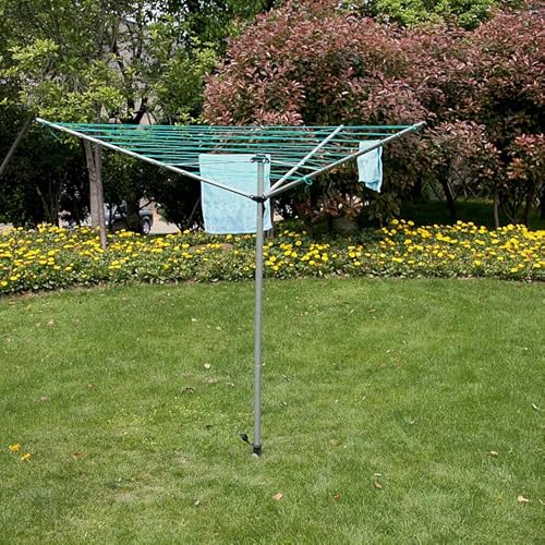 AAMEN 60Meters Rotary Clothes Airer| 4 Arm Rotary Washing Line|Portable Rotary Clothes Line|Outdoor Umbrella Drying Rack, Clothes Horse With Metal Spike & Waterproof Cover - Image 2