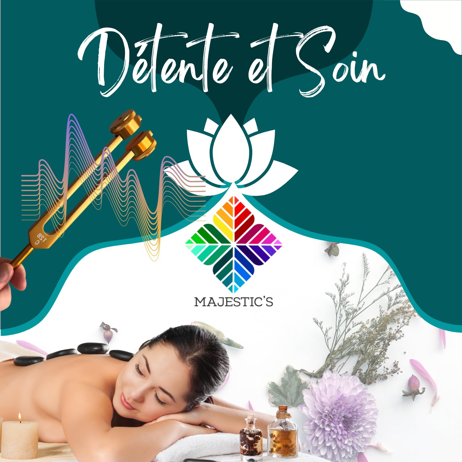 Diapasons Thérapeutiques Professionnels 128hz 256hz 512hz | Pack de 3 en Aluminium Doré, Utilisés Pour Le Yoga Méditation La Thérapie du Son, instrument avec Marteau et Etui de rangement inclus