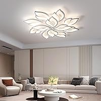 Vista 12 de JAYMP Lámpara de techo en forma de flor de 39.4 pulgadas, regulable, moderna, con control remoto, lámpara de iluminación LED para sala de estar, 5