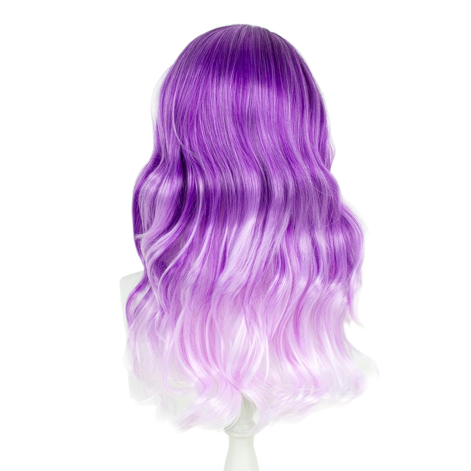 R REEWES FASHION HAIR Long Wavy Ombre Purple to Light Purple Synthetic Wig, 24 Inches