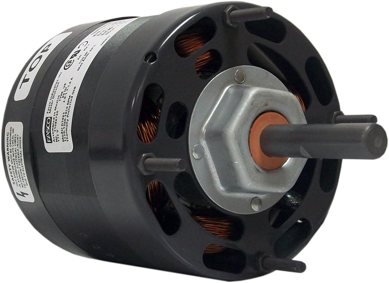 Fasco D1061 4.4-Inch Diameter Shaded Pole Motor, 1/20-1/30-1/60 HP, 115 Volts, 1500 RPM, 3 Speed, 2-1.7-1.4 Amps, CCW Rotation, Sleeve Bearing