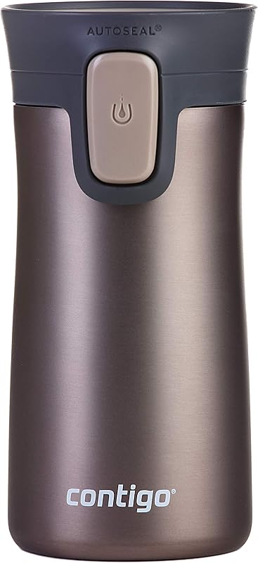 Pinnacle Taza de Viaje Autoseal, Taza Térmica de Acero Inoxidable, Termo al Vacío, Vaso a Prueba de Fugas, Taza de Café con Tapa Fácil de Limpiar sin BPA, 300 ml, Bronceado Mate