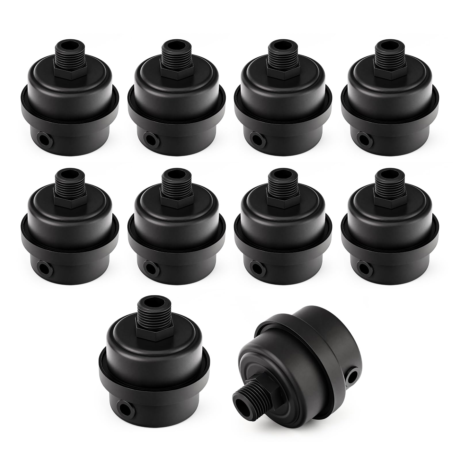 MEANLIN 10PCS 3/8" BSP Male Thread Plastic Air Compressor Silencer, Integrated Noise Reduction and Air Filter Muffler Replacement for Air Pump and Pneumatic Equipment