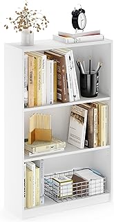 FURINNO JAYA Simple Home 3-Tier Adjustable Shelf Bookcase, White