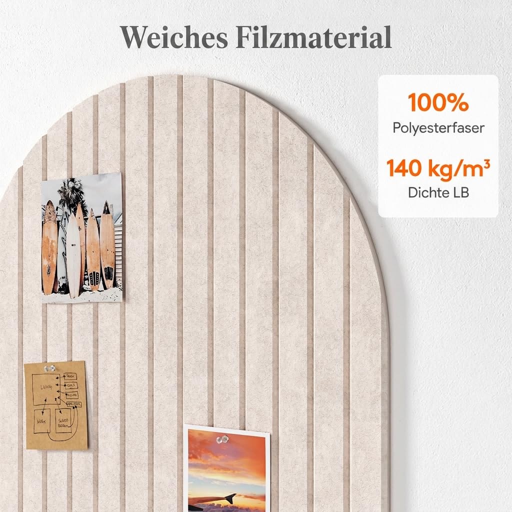 Lifewit Gewölbte Filz Pinnwand Selbstklebend für Wand Deko 90x60cm, 2 Sets | 90x60cm, Large Notice Bulletin Boards for Home with 60 Pins, Wall Panels Self Adhesive for Home Office Bedroom Decor, Black