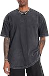 Men's 1 Or 2 Pack Cotton T-Shirts Oversized Short Sleeves Shirts for Men Casual Loose Acid Wash Basic Tee Tops S-XXL