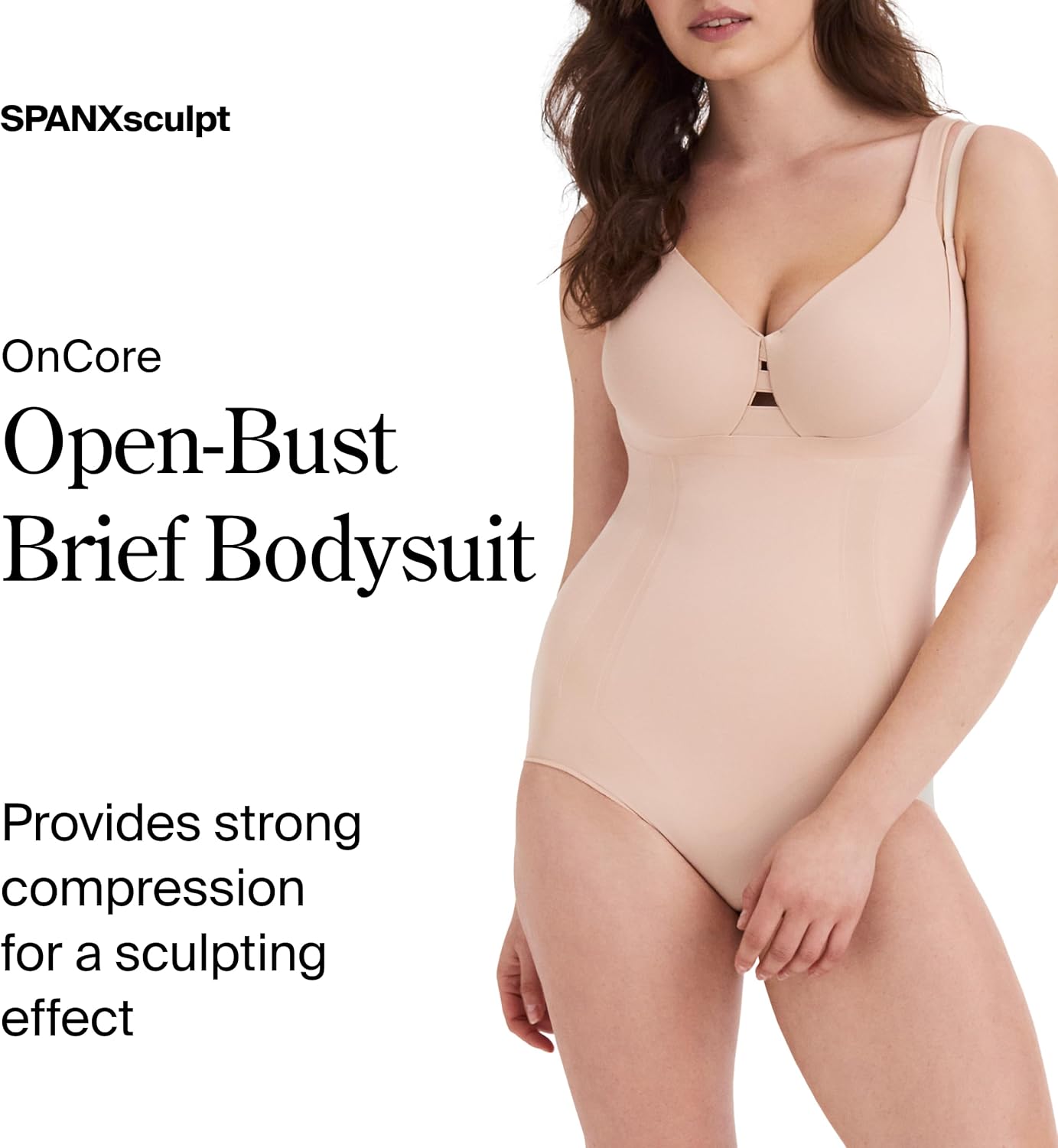SPANX SPANXsculpt OnCore Open-Bust Brief Bodysuit - Sculpting Body Shaper for Women - Level 4 Compression - Image 2
