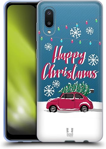 Head Case Designs Red Car Merry Christmas Trees Soft Gel Case Compatible with Samsung Galaxy A02M02 (2021)