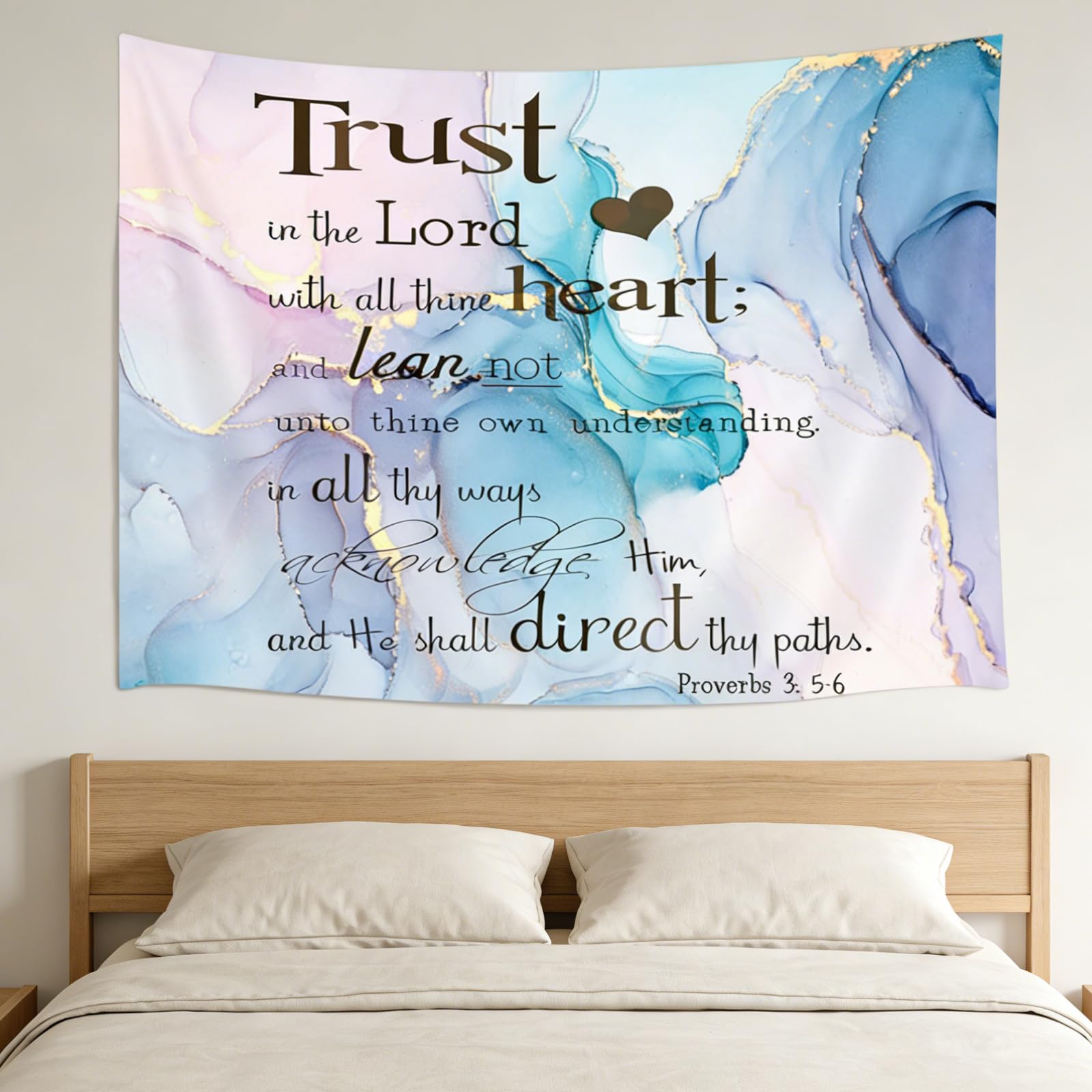 Viajar Bible Scripture Tapestry, Verse Scripture Quotes Wall Decor christian Inspirational Tapestry Abstract Art Christian Tapestries for Classroom Bedroom Living Room, 60X40 Inch