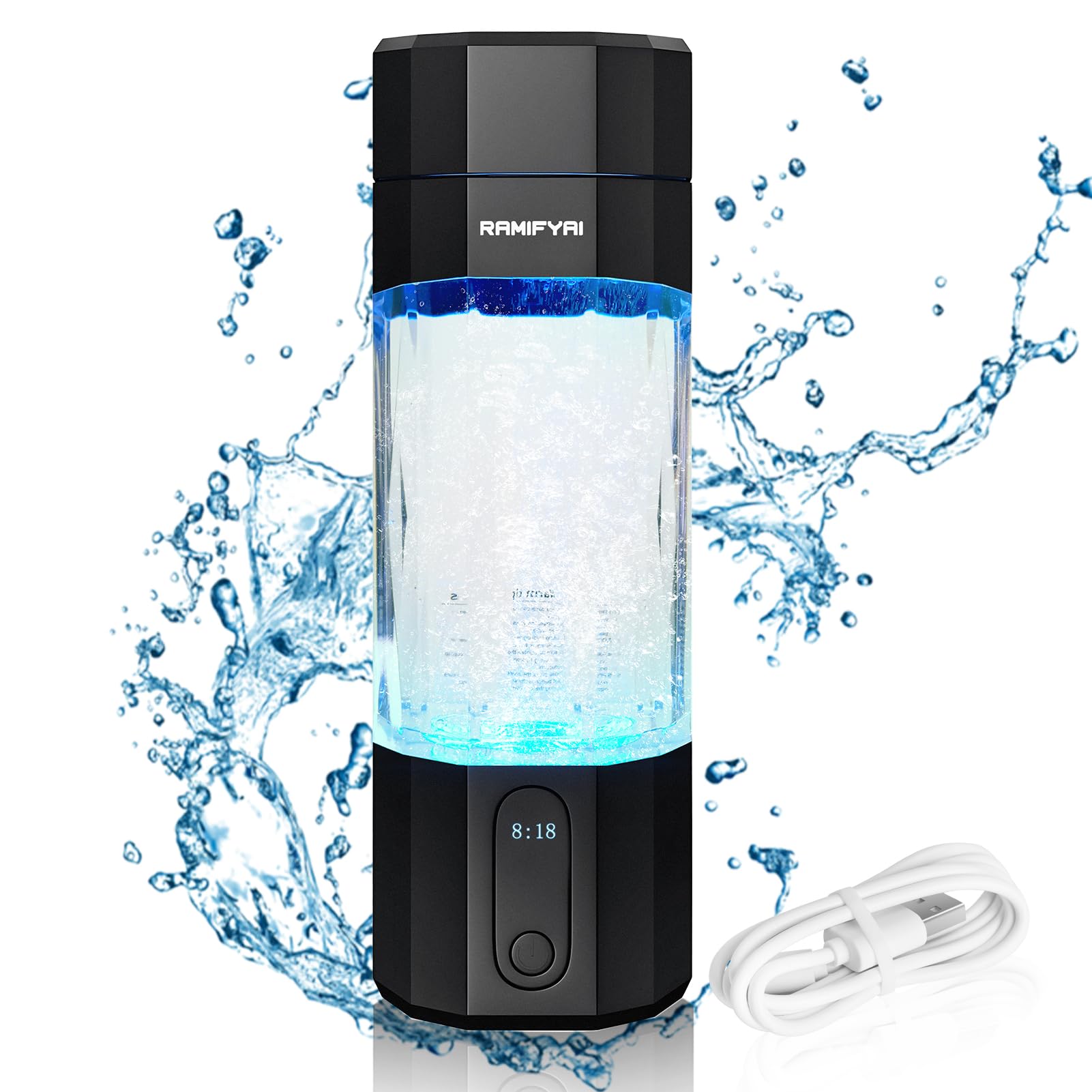New Upgrade 10000PPB Hydrogen Water Bottle SPE PEM Technology Seven Colorful Light Double Anti-Slip and Leak-Proof Hydrogen Water