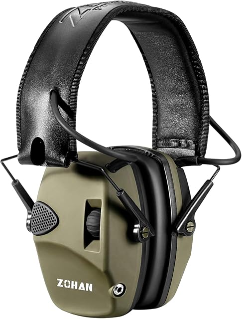 ZOHAN 054 Electronic Shooting Ear Defenders, Active Noise Reduction Safety Earmuff, Tactical Headset Sound Amplification Hearing Protection for Hunting, Ideal for Outdoor Airsoft Sport, OD-Green