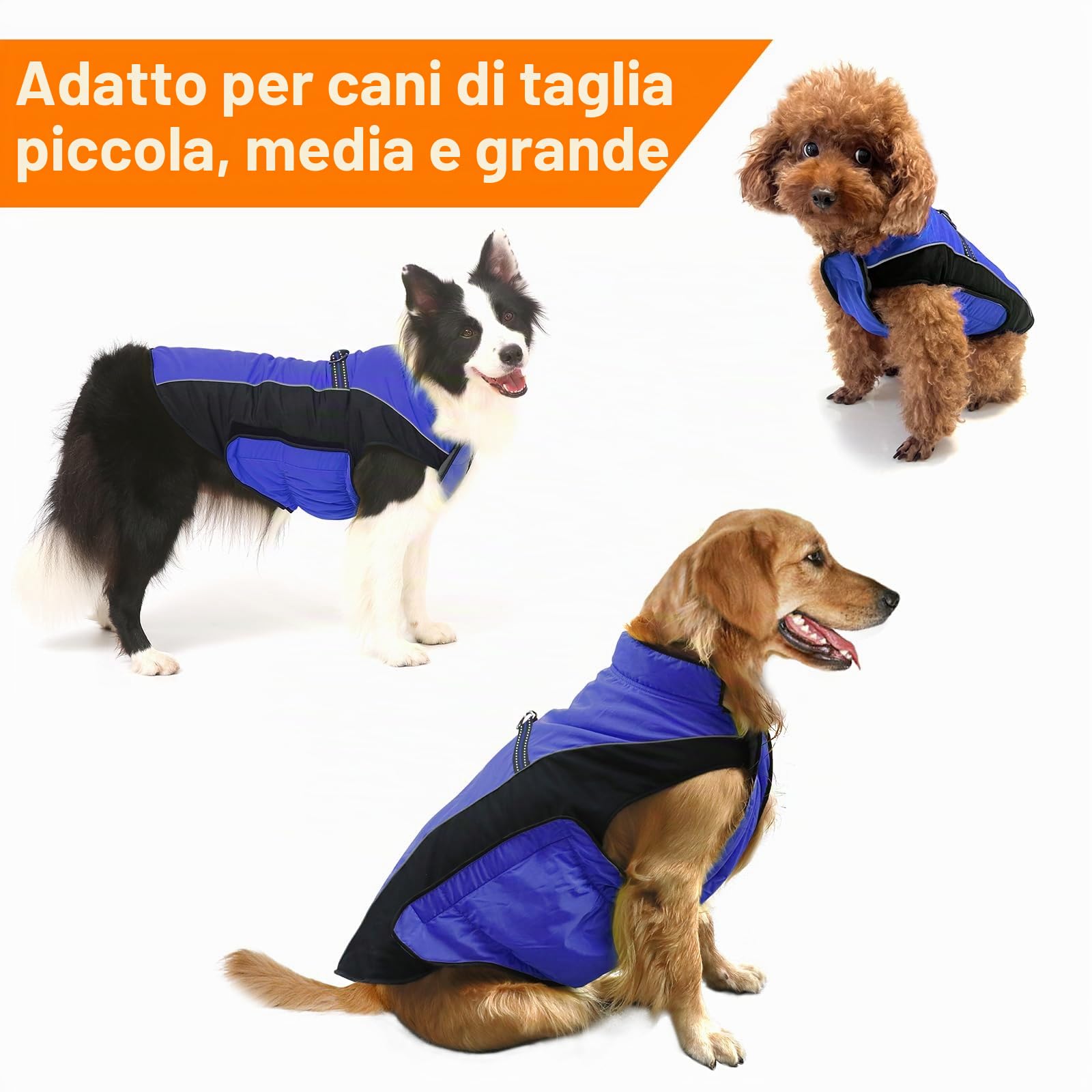 Cappotto per Cani Giacca Calda, Giacca Riflettente per Cani Abbigliamento Invernale Impermeabile per Caldo Gilet Antivento per Animali Domestici Costume per Canis di Piccola Taglia Media