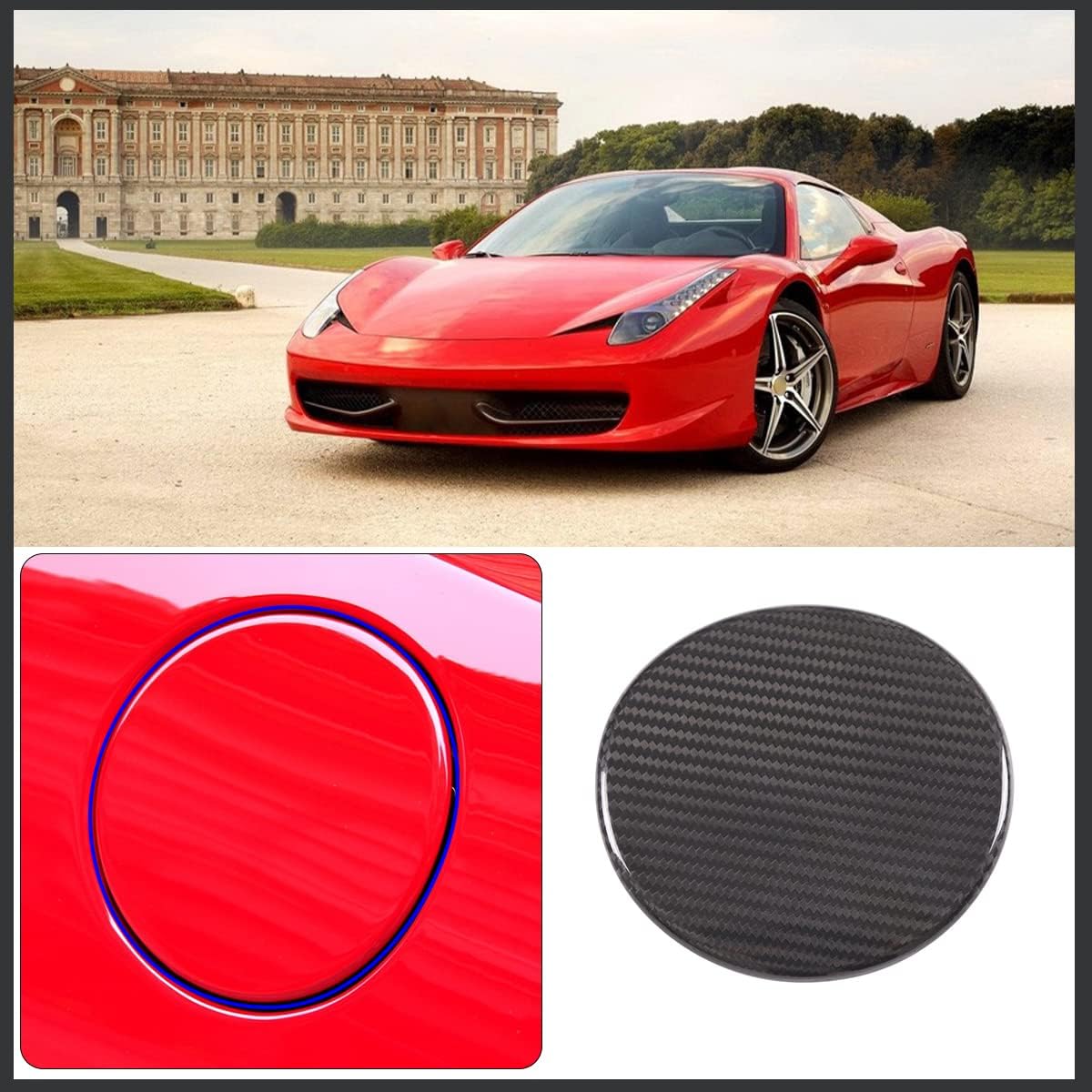 Fit For Ferrari 458 2011-2016 Fuel Tank Cap Mailbox Door Carbon Fiber Decorative Sticker Car Accessories