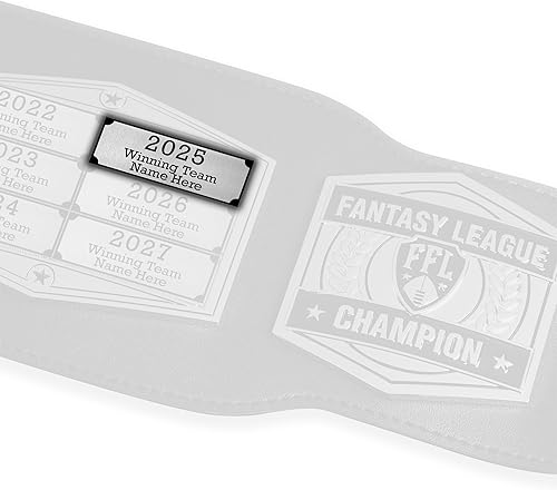 Miniatura 4 de TrophySmack Placa ganadora  Placa de nombre grabada personalizable  Premio de campeón de trofeo de fútbol de fantasía (plata o negro)