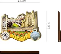 Vista 3 de Imán de madera para el baño de Inglaterra 3D para nevera, recuerdos coleccionables, decoraciones hechas a mano, artesanías 2