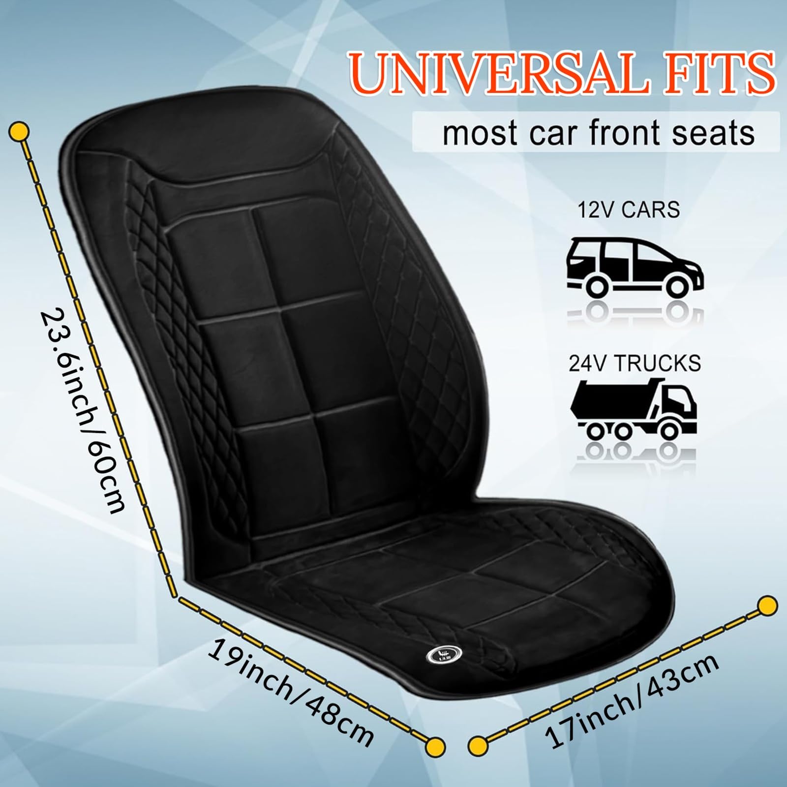 2x Auto Sitzauflagen Winter - Universelle Sitzkissen Für Fahrer & Beifahrer, Schwarz