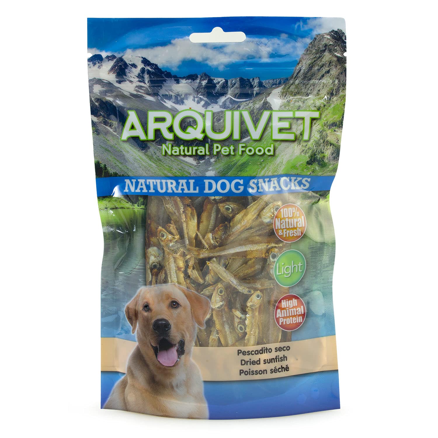 Arquivet Lot de 12 unités Snack Poisson Sec 100 g - Natural Dog Snacks - 100% Naturel - friandises, friandises pour Chiens - Produit Light - Très Riche en nutriments