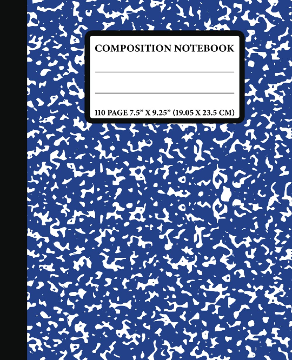 Blue Composition Notebook: Blue and White Marble Style Wide Ruled, Lined Paper ,9.75 X 7.5 Inch (19.05 X 23.5 Cm) ready to use for school