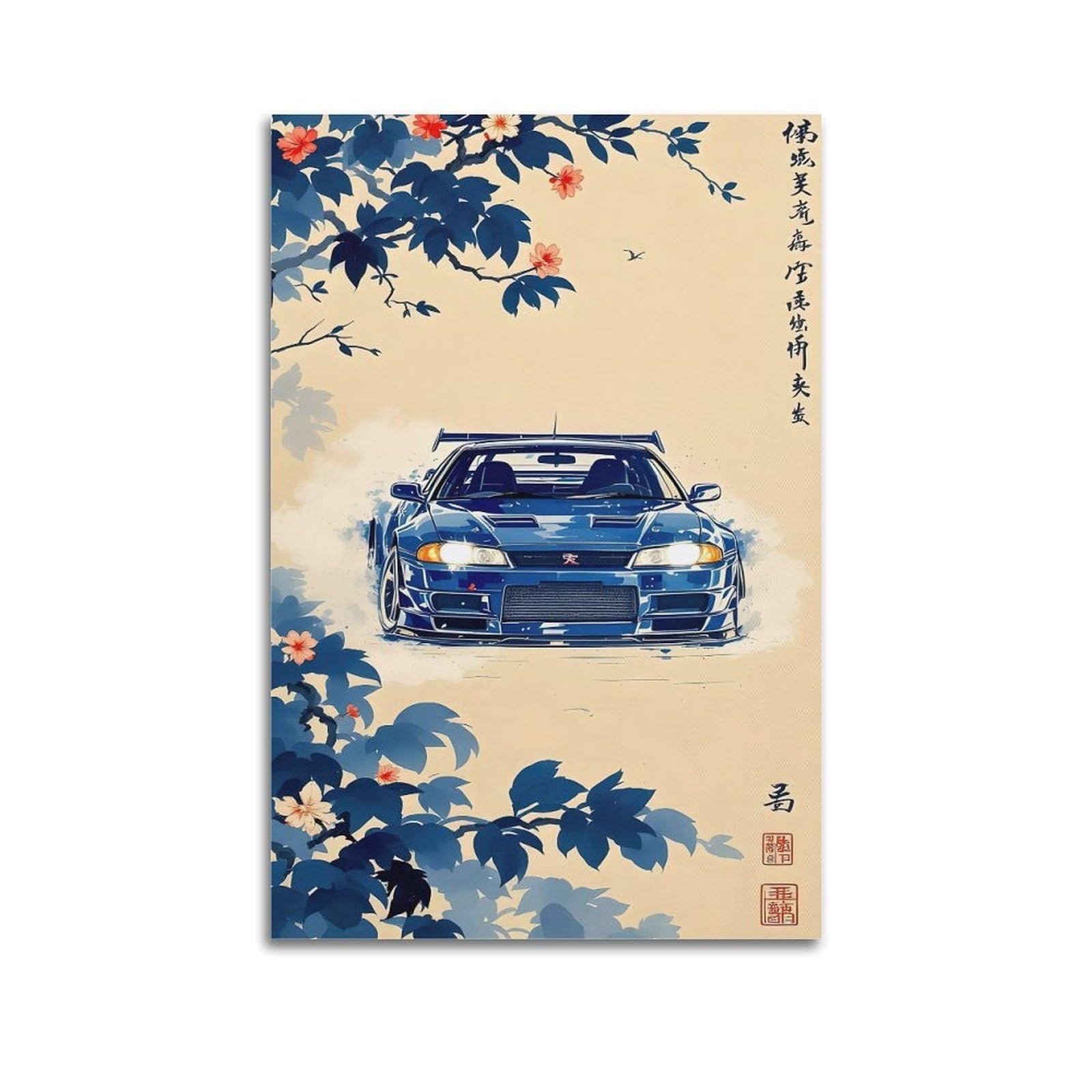 ESTE JDM Legend Sports Car Poster R34 Skyline Street Racing Car Artwork Decorative Painting Canvas Modern Art Picture 20x30inch(50x75cm)