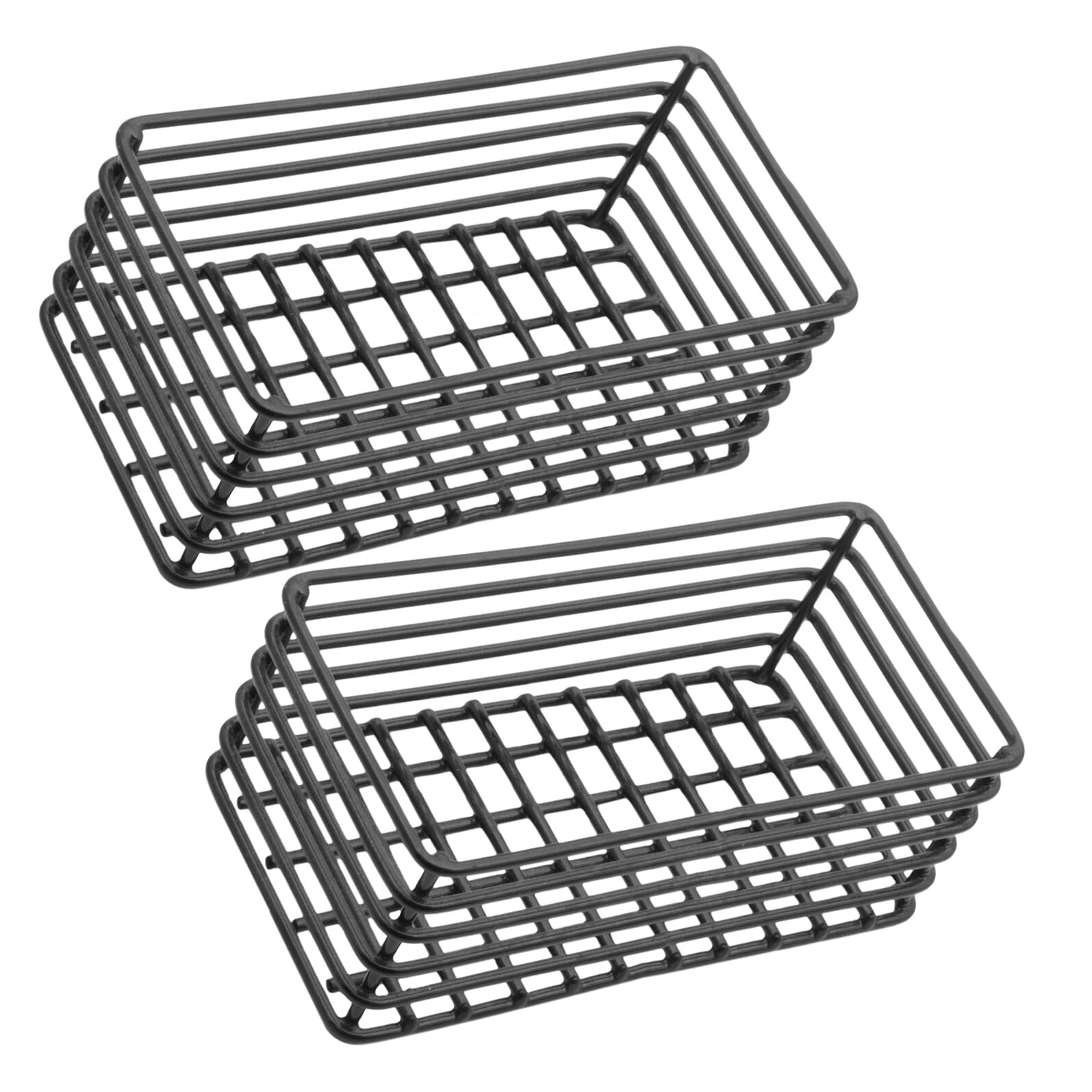 Panier de rangement en fer noir empilable double organiseur de comptoir cuisine et café