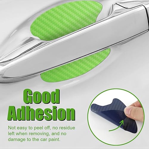 Miniatura 5 de WSSROGY 20 piezas de fibra de carbono antiarañazos para manija de puerta de coche, protector de vasos, película protectora universal para la mayoría
