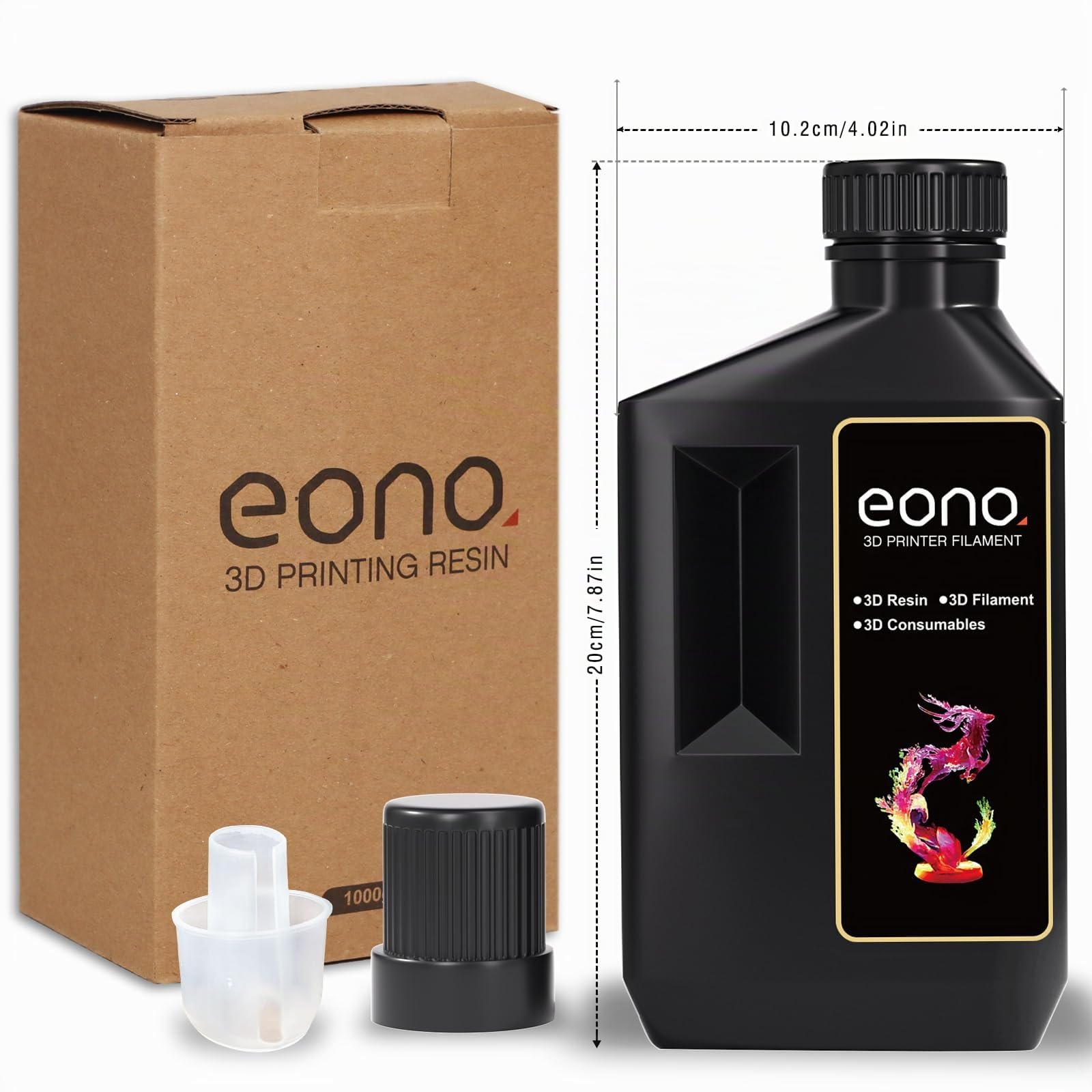 EONO Resina flexible para impresora 3D (Shore 80 A), resina de impresión 3D, goma blanda/resina similar al TPU, alta elongación, 405 nm rápida UV resina para impresora LCD, color negro, 1000 g