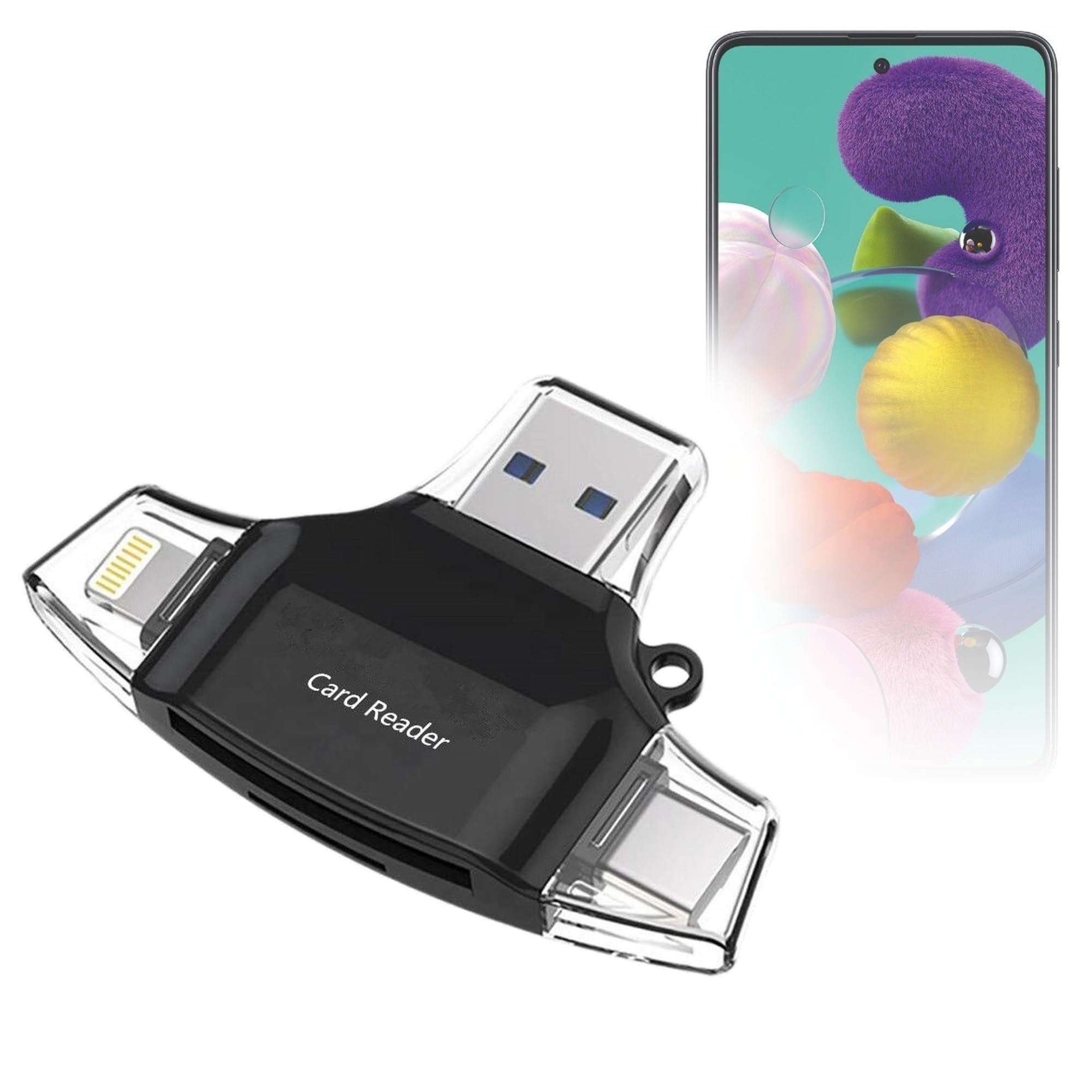 BoxWave Smart Gadget compatibile con Samsung Galaxy A51 5G - AllReader lettore di schede SD, lettore di schede microSD SD Compact USB per Samsung Galaxy A51 5G, nero