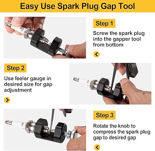 Miniatura 4 de Toolwiz Herramienta de huecos de bujías, huecos de bujías, herramienta de huecos de bujías, kit de ajuste de huecos de chispas para la mayoría de