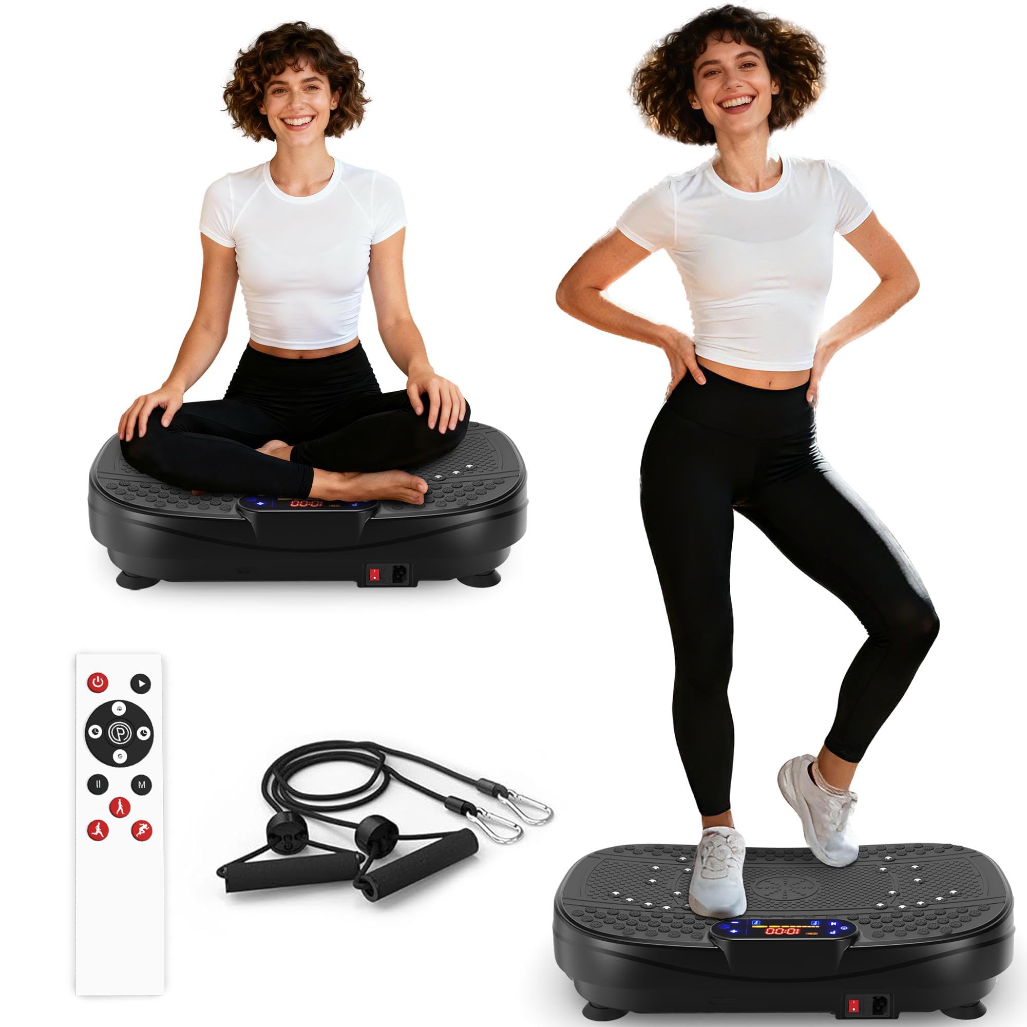 Vibration Plate Fitness Platform Exercise Machine - Vibrating Shaking Full Body Shaker Workout Fitness Platform Vibration Plate for