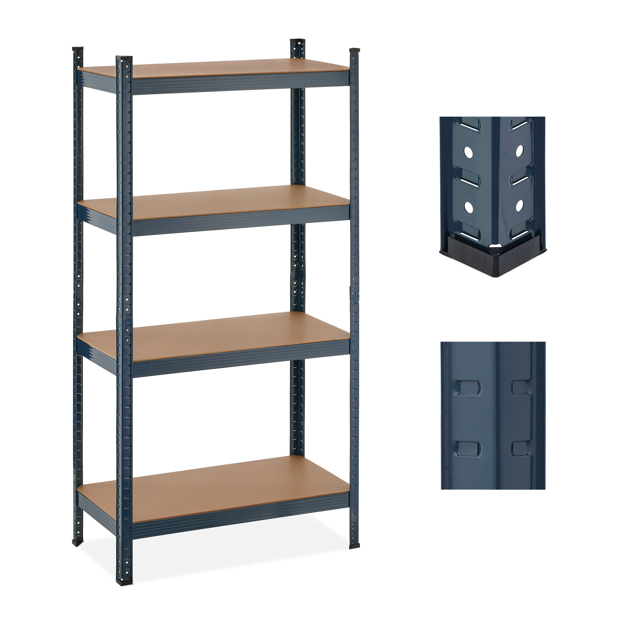 Relaxdays Scaffale in Acciaio, HxLxP 156 x 80 x 40 cm, 4 Ripiani ad Alta Portata 280 kg, per Garage e Cantina, Antracite