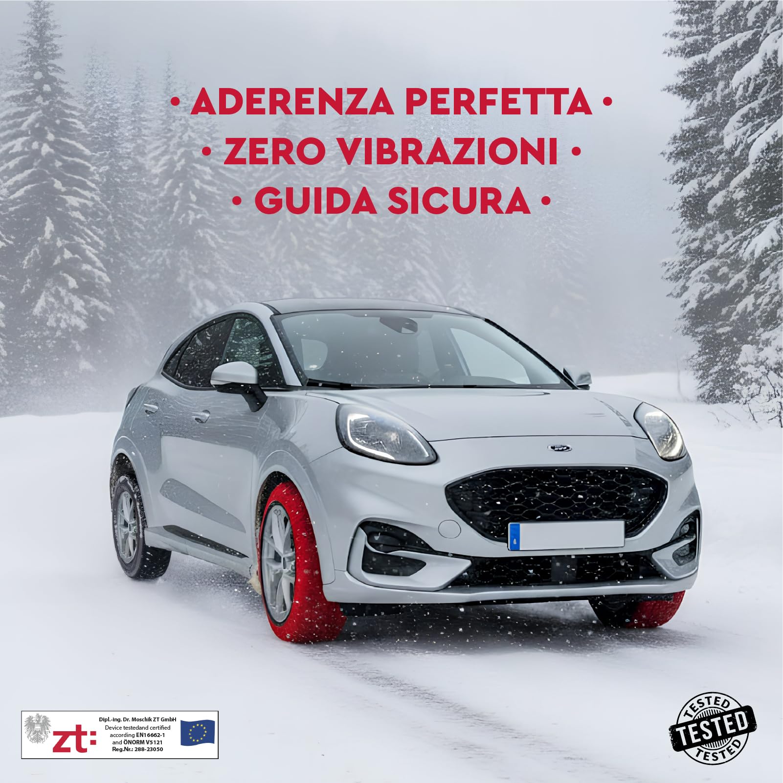 Calze da Neve per Auto Omologate Italia EN 16662-1 Taglia S - DriveonSnow EssentialGo Montaggio Rapido 2 Min - Rispetta Obbligo di Legge Adatte a Nevicate Occasionali anche Veicoli non Catenabili