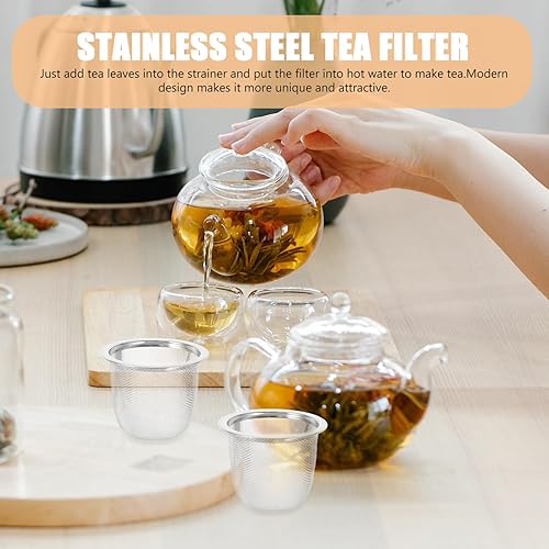 Miniatura 6 de Tofficu Filtro de té de acero inoxidable, filtro de 2.28 pulgadas de diámetro, malla fina para té de hojas sueltas, accesorios de cocina para el