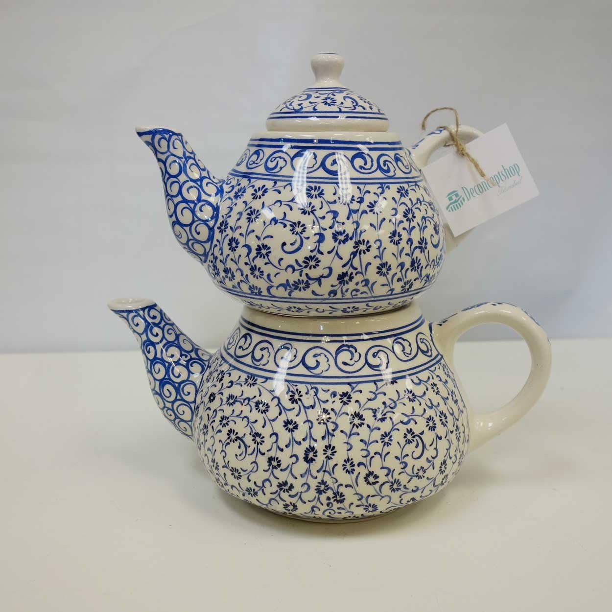 Turkish Ceramic Teapot Set (M, lightblue)