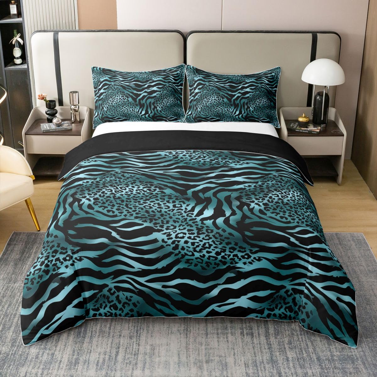 Parure de lit peau animale sauvage rétro 140x200 imprimé zèbre