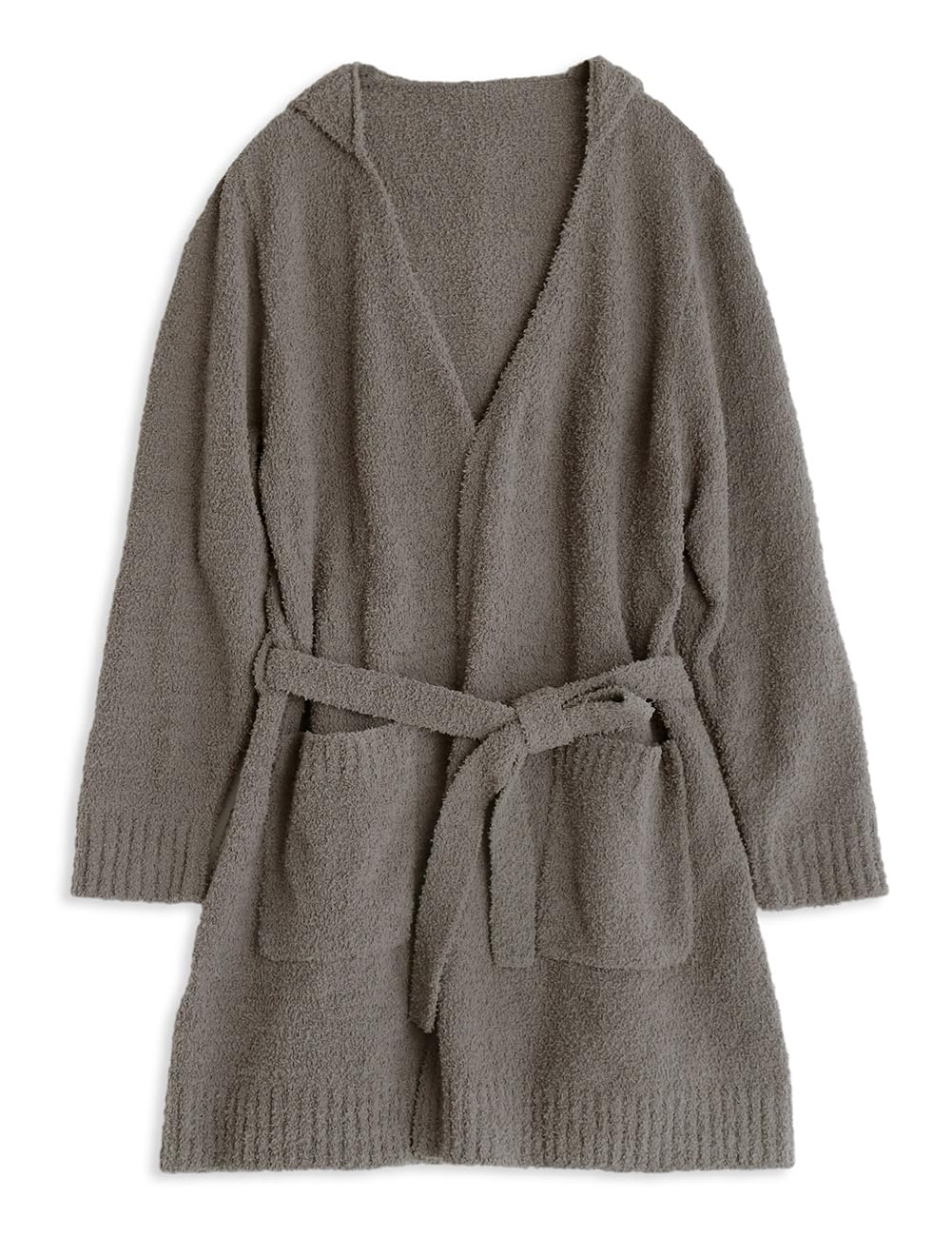 Two Hatch t11 Loungewear, Fluffy Cardigan, Open Front, Long Cardigan, Hooded, Gown, Hoodie, Loungewear, Warm Free size Type B (hooded gown) / Charcoal Grey