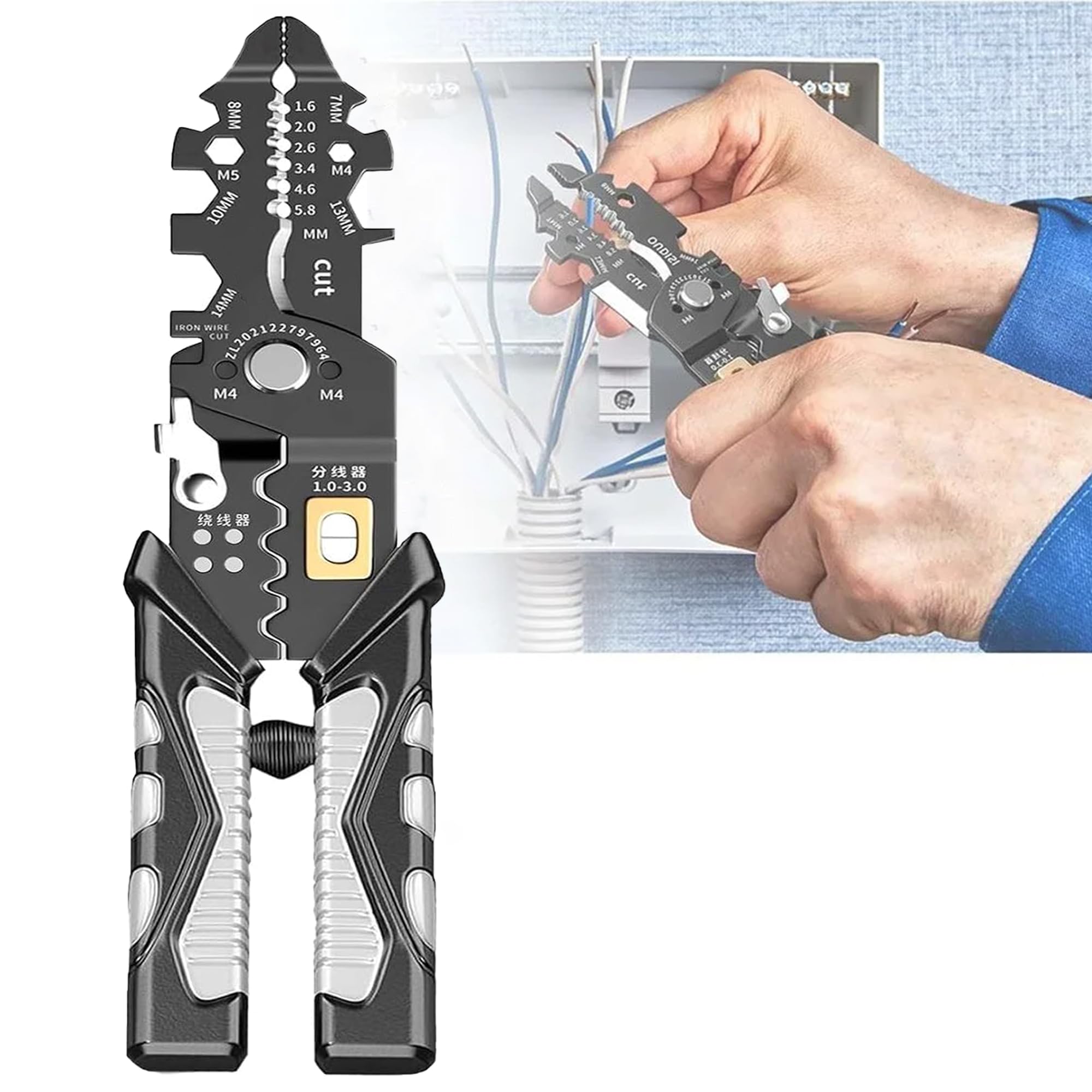 25 in 1 Wire Stripper and Cutter Pliers Tools For Electrician Multifunctional Wire Crimping, Cutting, Stripping, Stripping, Splitting, Wrenching, and Winding & More Hand Tool Wire Pliers (B0CPLR6YSR) Amazon Price History, Amazon Price Tracker
