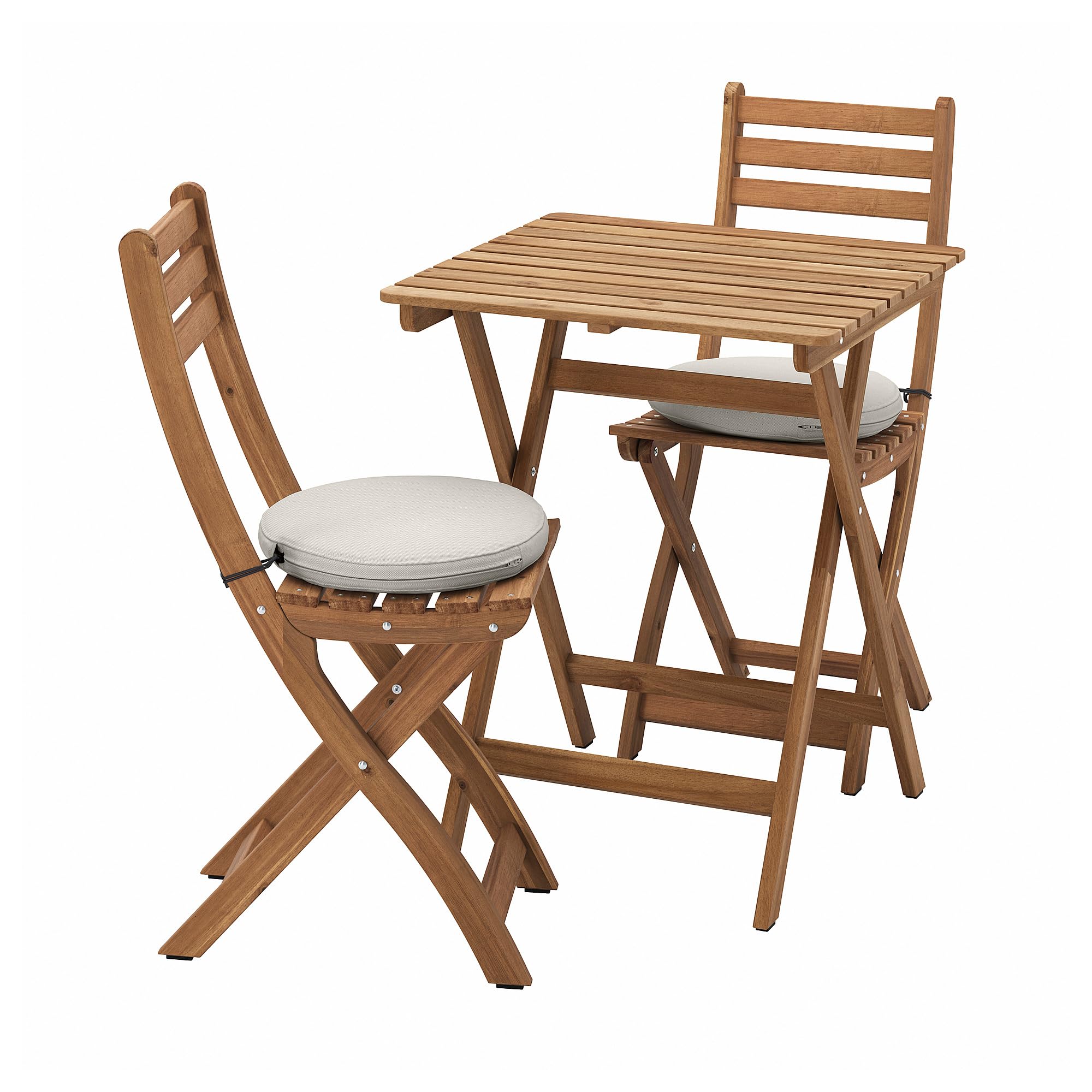 Table pliante ASKHOLMEN avec 2 chaises de jardin pour un petit déjeuner romantique au balcon
