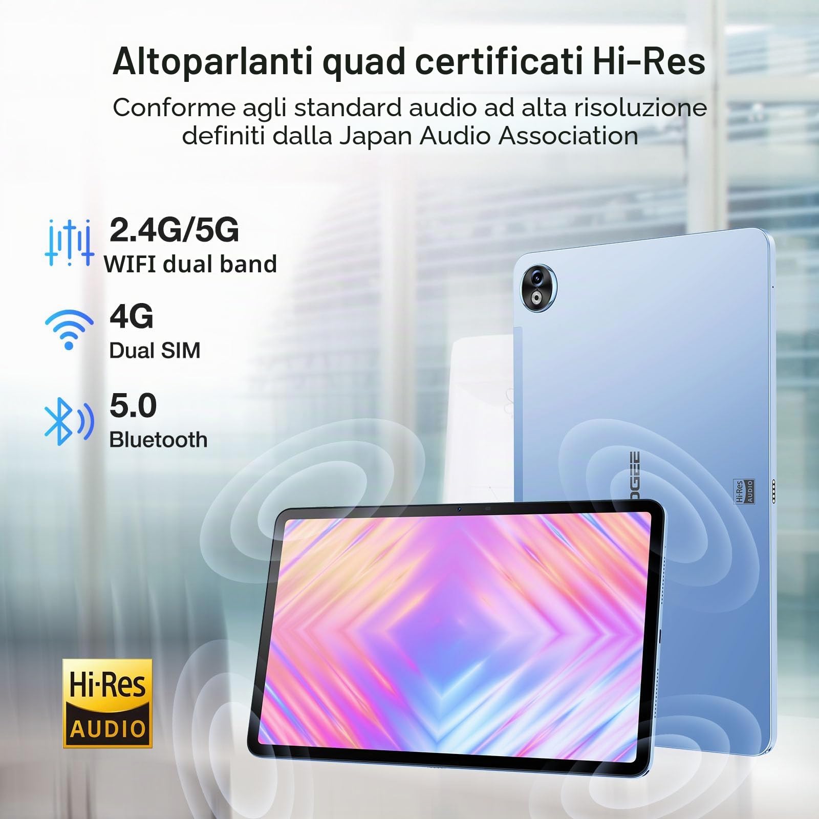 T20 Ultra Tablet Android 14 12 Pollici 32GB + 256GB (TF 2TB) Helio G99 Octa Core 10800mAh 2.4K 16MP+8MP 4G LTE /5G WiFi Gaming Tablet GMS GPS Widevine L1
