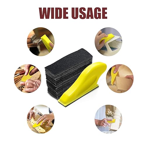 Miniatura 6 de Kit de herramientas de micro lijadora con lijadora de dedos de detalle de 100 piezas de 3.5 x 1 pulgada, mini bloque de lijado para manualidades,