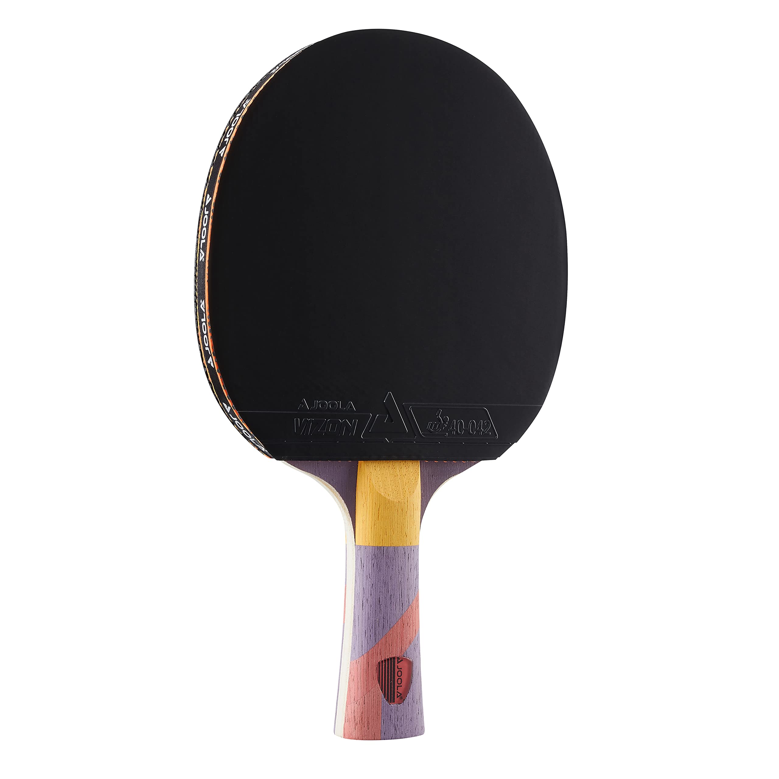 JOOLA Omega Strata - Table Tennis Racket with Flared Handle - Tournament Level Ping Pong Paddle with Vizon Table Tennis Rubber - Designed for Spin Purple