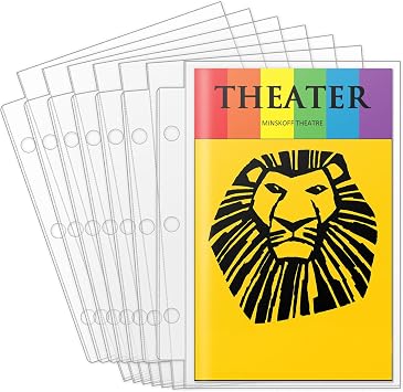 Page Protectors, for 5.5 x 8.5 Broadway and Theater Programs, 50 Sheets | Acid-Free, Fit Programs from Mid 1980s to Modern