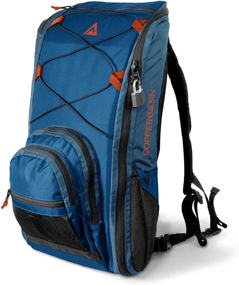 Copper Basin Takedown Firearm Backpack for Discrete Firearm Storage, Blue/Orange