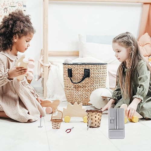 Miniatura 7 de BESPORTBLE Scale Miniature Refrigerator Dollhouse Furniture Decor Silver Gray Mini Fridge Model for Doll Play Lightweight Smooth Surface Educational