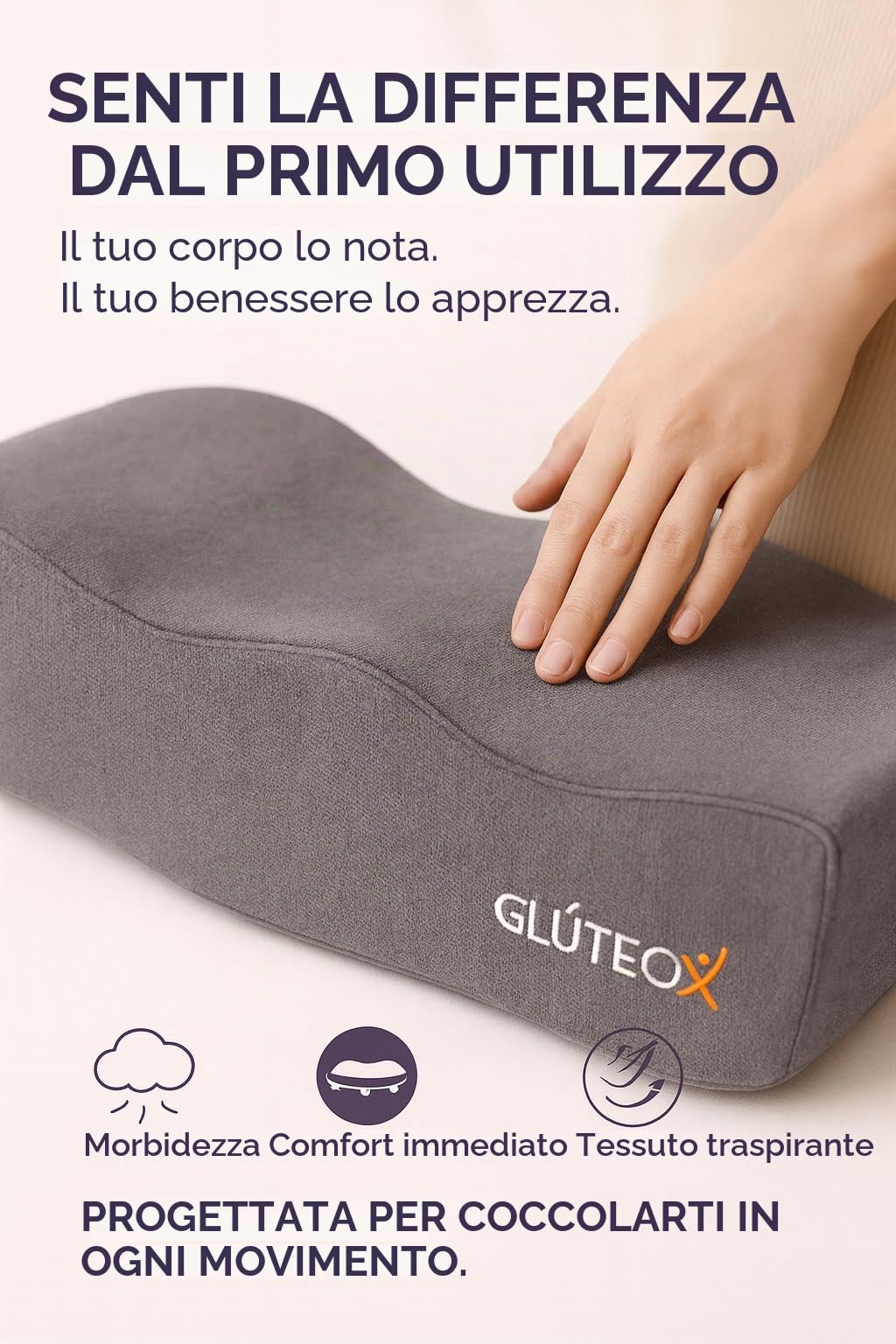 Cuscino per glutei – Cuscino ergonomico per silhouette definita e posizione BBL – Ideale per esercizi, yoga e pilates – Comfort e stile a casa, ufficio o auto – Made in Spagna