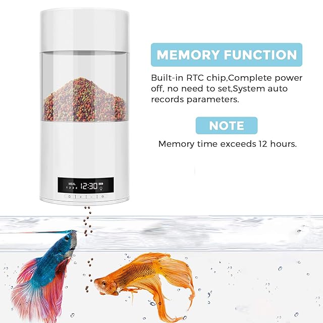 Foto 5 de 8 de Alimentador Automático de Peces 500ml Dispensador Comedero Acuario con Pantalla LCD e Temporizador para días…