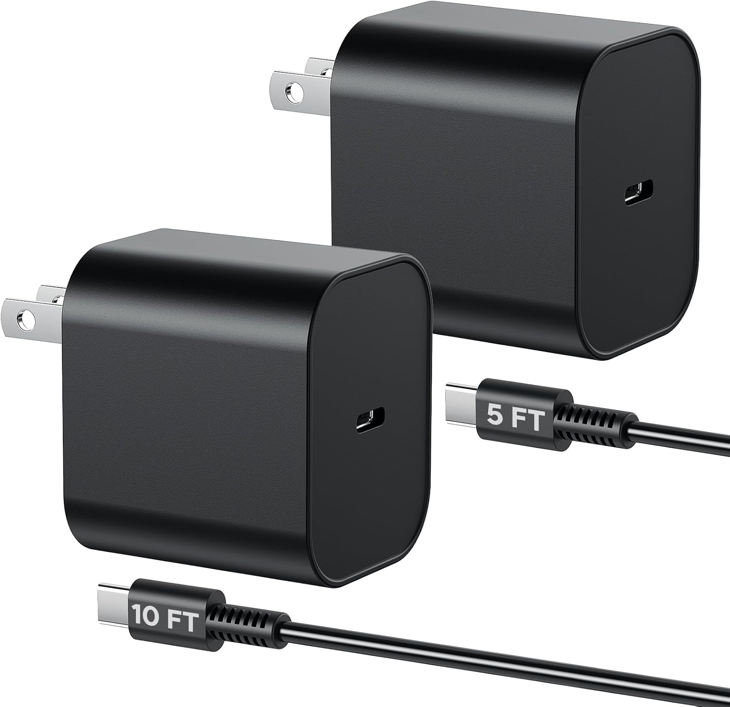 (2 Pack) Charger for Nintendo Switch 2/1, 10FT Extended & 5FT Compact Cables, 60W AC Power Adapter 4K TV Dock Ready, PD 3.0 Fast Charge (20V/3A) – Works with Switch 2/1/OLED/Lite (10FT & 5FT Set)