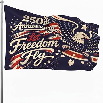 250th Anniversary of USA Independence Flag by BCB Print | Flag for Indoor & Outdoor Display | Crisp Edge & Fade Resistant | Ideal for 4th of July | 1776-2026 Celebration | Made in USA | 1x1.5ft